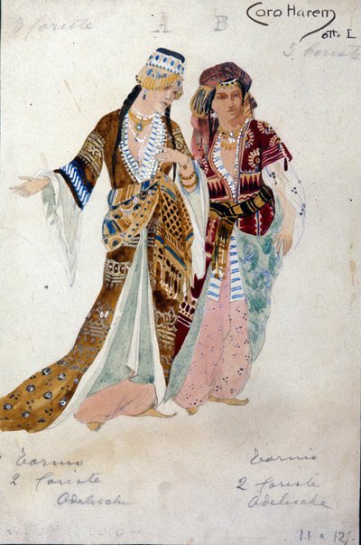 Vestuario para las Mujeres del Harén, de la Ópera Oberon, por Carl Maria von Weber de Unknown