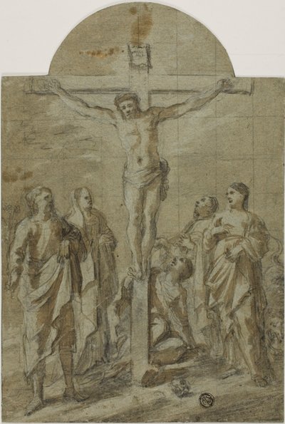 Crucifixión con santos de Unknown