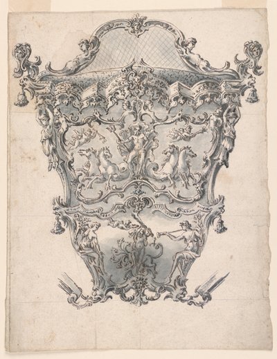 Diseño para un panel trasero de un carruaje de Unknown