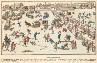 Feria de hielo en el río Támesis, Londres, 1683 de Unknown