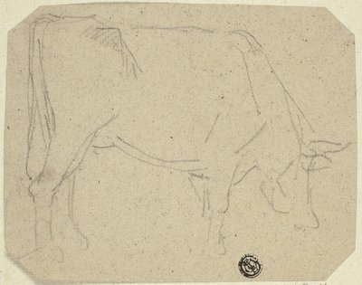 Vaca Pastando (Girado a la Derecha) (recto); Cuartos Traseros de un Caballo (verso) de Unknown