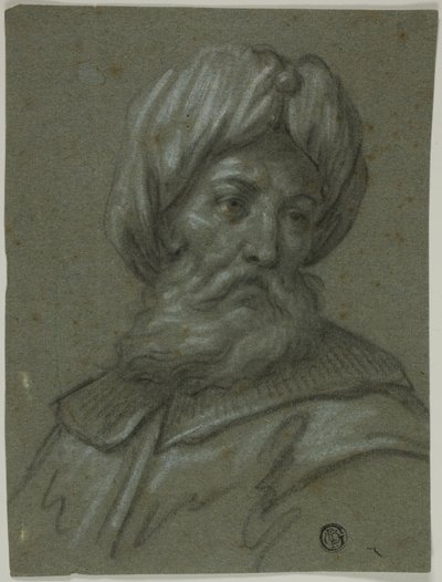 Cabeza de un anciano con turbante y barba de Unknown