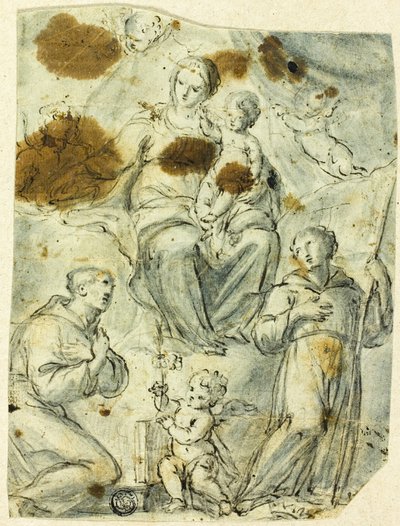Virgen con el Niño, con los santos Antonio de Padua y Guillermo de Aquitania de Unknown