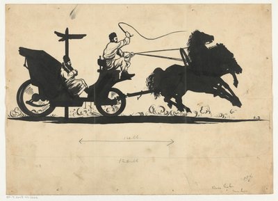 Hombre en coche de caballos de Unknown