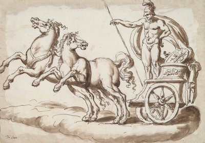 Marte en un carro tirado por dos caballos de Unknown