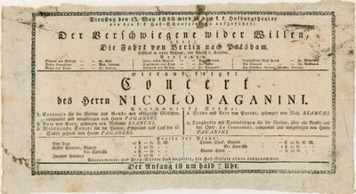 Niccolo Paganini - cartel de Unknown