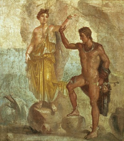 Perseo liberando a Andrómeda, de la Casa de Cástor y Pólux, Pompeya, 4º estilo decorativo, c.50-79 d.C. de Unknown