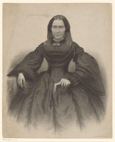 Retrato de una mujer desconocida con un vestido negro. de Unknown