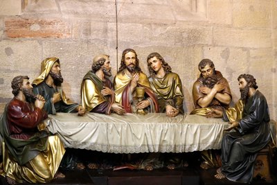 Iglesia de San Martín, La Última Cena, Estatuas, Mulhouse, Francia de Unknown