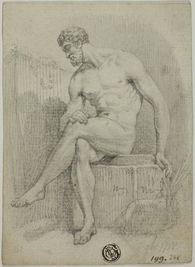 Desnudo Masculino Sentado (de estatua) de Unknown
