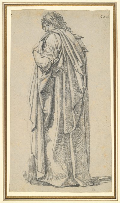 Estudio de un hombre en una capa romana de Unknown