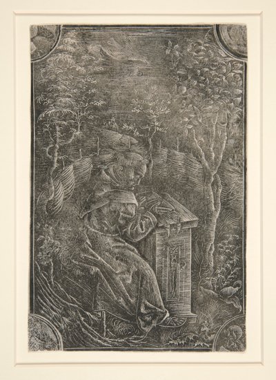 El franciscano, Pelbartus de Temesvar en un jardín de Unknown