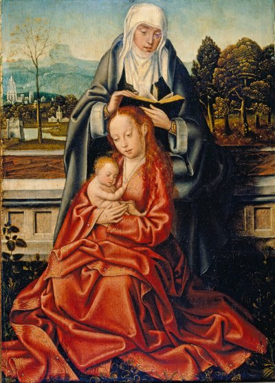 La Virgen y el Niño con Santa Ana, siglo XV de Unknown