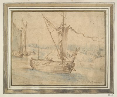 Tres barcos en un paisaje montañoso de Unknown