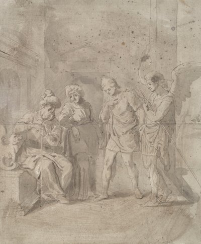 Tobías y el ángel dejando a sus padres de Unknown