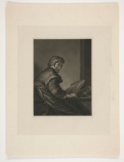 Desconocido [erudito sentado en el escritorio] de Unknown
