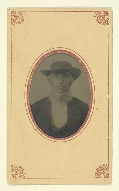 Sin título (Retrato de un hombre barbudo con sombrero) de Unknown