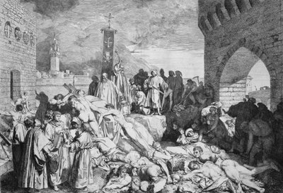 La Gran Plaga de Florencia de 1348 de Unknown artist