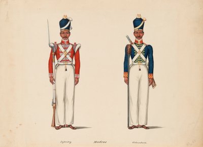 10º Infantería Nativa de Madrás y la Artillería de Madrás de Unknown artist