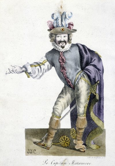 Personaje teatral del siglo XVI: Capitán Matamore, Arts Deco de Unknown artist