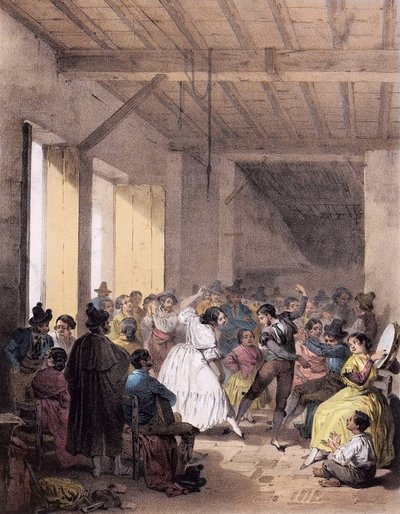 Baile bohemio del siglo XIX - Danza de los gitanos en el siglo XIX de Unknown artist