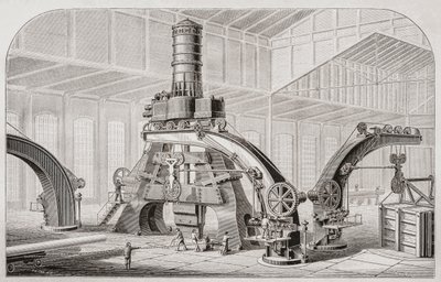 Martillo de vapor del siglo XIX, o martillo de caída de Unknown artist
