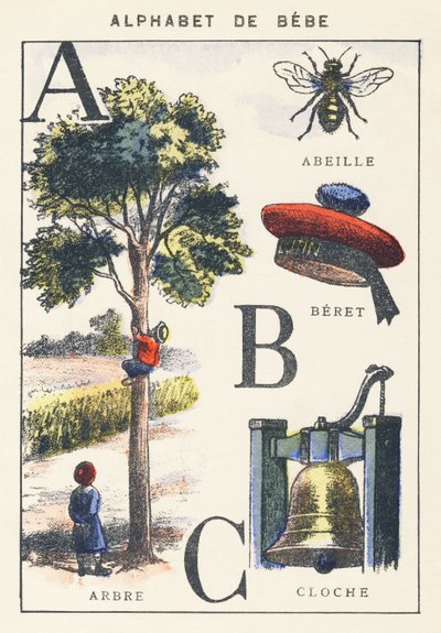A B C: árbol, abeja, boina, campana de Unknown artist
