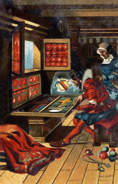 Un Chasublier (un trabajador que hace todo tipo de ropa de iglesia) en 1546 de Unknown artist