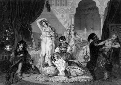 Un cautivo cristiano en el harén. En “La Historia General de la Marina” por Van Tenac de Unknown artist