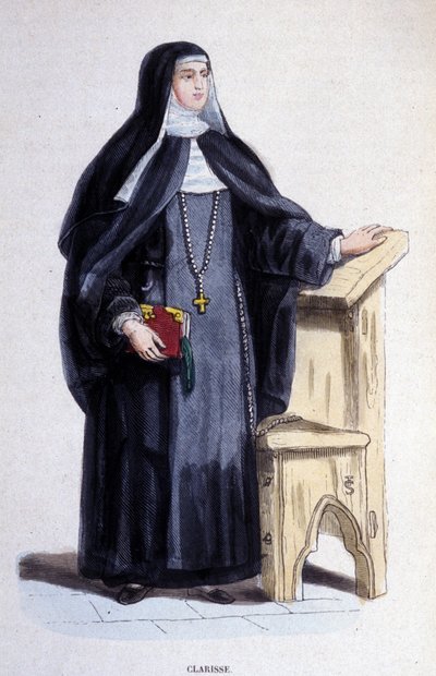 Una Clarisa, una religiosa de la Orden de Santa Clara fundada en el siglo XIII. de Unknown artist