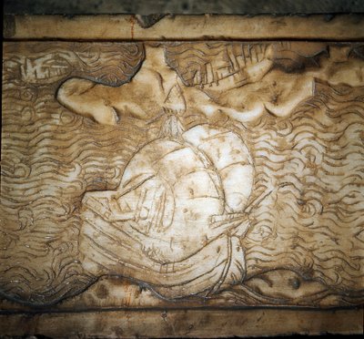 Un barco genovés (detalle de relieve en mármol) de Unknown artist