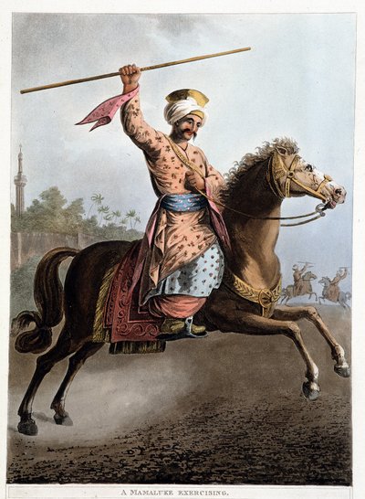 Un mameluco en su caballo - en “Vistas en Egipto, Palestina y otras partes del Imperio Otomano” de Unknown artist
