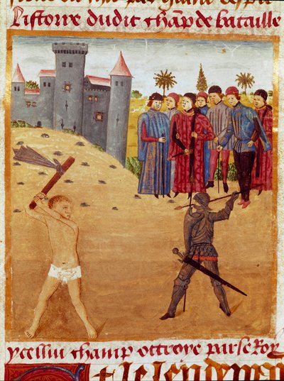 Una batalla entre un macedonio y un ateniense (detalle) de Unknown artist