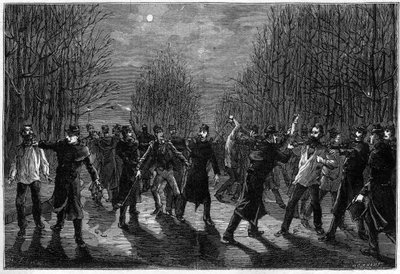 Una paliza a los criminales en el Bosque de Boulogne en París en 1883 de Unknown artist