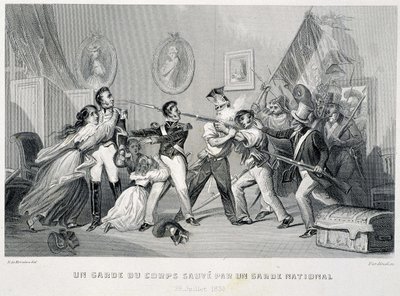 Un guardaespaldas salvado por un guardia nacional (29 de julio de 1830) - en 