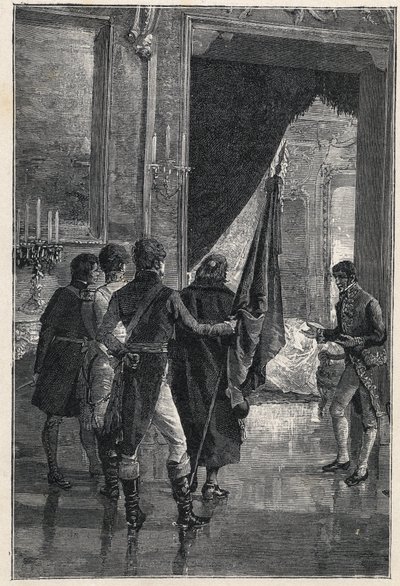 Una delegación de Carbonari, la sociedad secreta nacionalista, es presentada a Fernando I de las Dos Sicilias (anteriormente Fernando IV de Nápoles) 1820 de Unknown artist