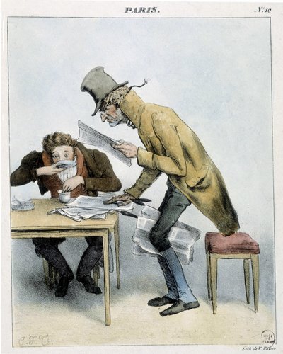 Un agarrador del café Momus en París - 1821, Carnavalet de Unknown artist