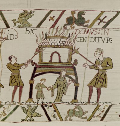 Una casa es quemada por los normandos, Tapiz de Bayeux de Unknown artist