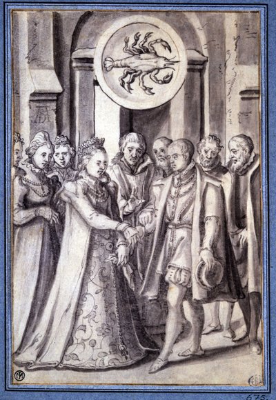 Un matrimonio en el siglo XVII, bajo el signo de cáncer de Unknown artist