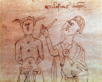 Un paciente consultando a un médico en miniatura del manuscrito “De surgia” siglo XIII Venecia, Biblioteca Marciana de Unknown artist