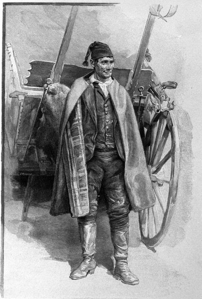 Un campesino de los alrededores de la ciudad de Carini en Sicilia. Grabado del siglo XIX de Unknown artist