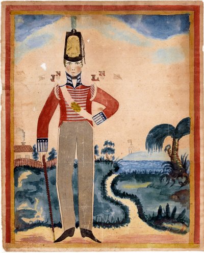 Un soldado del 7º Regimiento de Infantería (Fusileros Reales) en el Caribe de Unknown artist