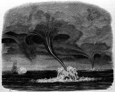 Un tornado de agua. Grabado del siglo XIX de Unknown artist