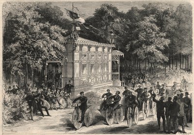 Carrera de velocípedos en el Pre Catelan. de Unknown artist