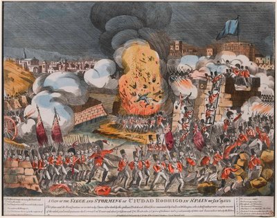 ¿Una vista del asedio y la toma de Ciudad Rodrigo en España el 19 de enero de 1812? de Unknown