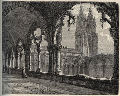 Abadía de Saint-Jean-des-Vignes - Soissons - grabado en "PATRIE - DESCRIPCIÓN PICTÓRICA DE FRANCIA EN 6 VOLÚMENES" por Lucien Huard - finales del siglo XIX de Unknown artist