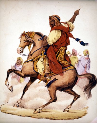 Abd El Kader (Abd El-Kader) (1807 - 1883), emir árabe de Argelia. Litografía del siglo XIX de Unknown artist