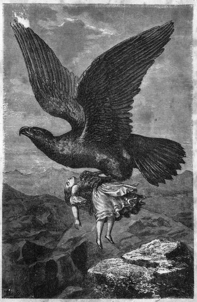 Secuestro de un niño por un águila real. de Unknown artist
