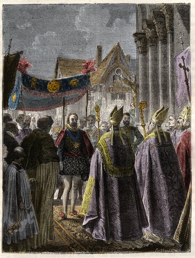 Abjuración de Enrique IV y conversión al catolicismo en St. Denis el 15 de julio de Unknown artist