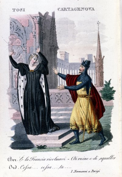 Adelaide Tosi y Orazio Cartagenova en “I Normanni a Parigi” de Saverio Mercadante. de Unknown artist